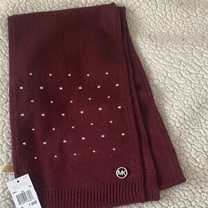 Michael Kors Burgundy Scarf with stud  Accents